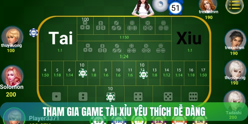 Tham gia game Tài Xỉu yêu thích dễ dàng